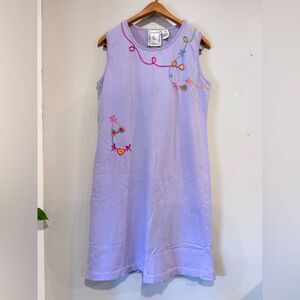 Vintage Michael Simon Lite Dress,Lavender Embroidered Colorful Bikinis
